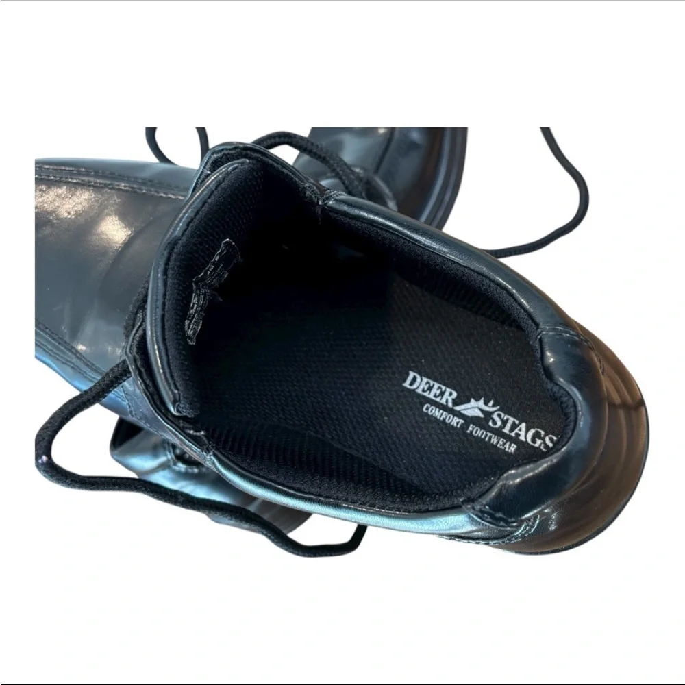 Deer Stags Sleek Kids Black Oxford Dress Shoes